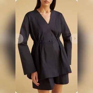 Merlette Steyl Peplum Jacket Navy Size Medium